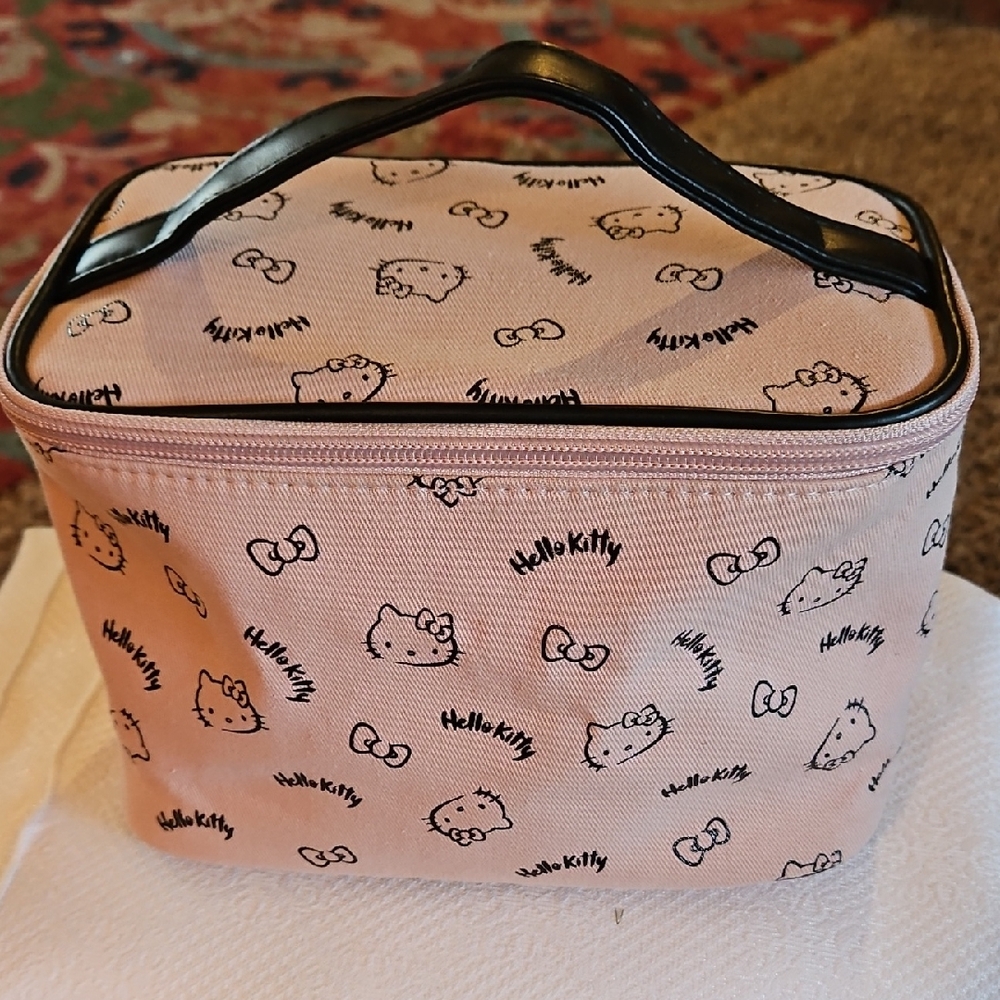 Hello Kitty Pink and Black Travel Makeup Bag